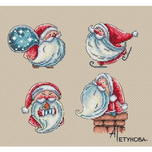 Happy christmas man Counted Cross Stitch 14CT 18CT cream white Cross Stitch Kits Embroidery Needlework Sets