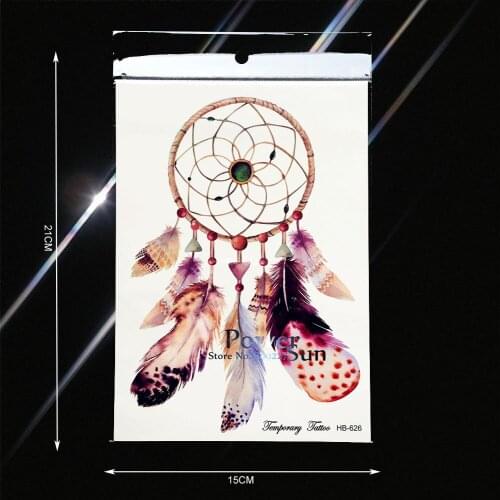 Fashion Dream Catcher Waterproof Removable Tattoo, Temporary Fake Flash Tattoo DreamCatcher, Men WOmen Body Art Car Wall Decal