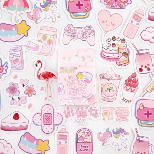 Girlhood Pink Decorative Stationery mini Stickers set Scrapbooking DIY Diary Album Stick Lable Kawaii Stationery