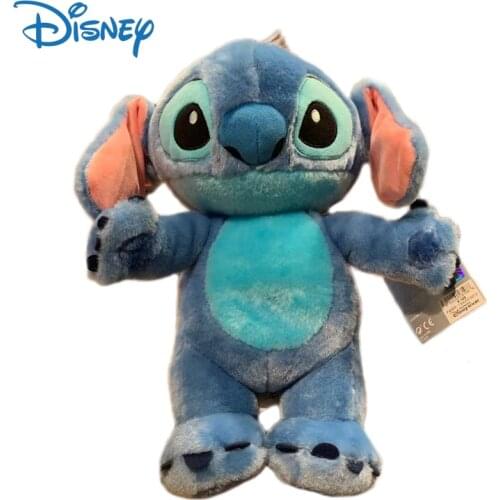 Disney Genuine Kawaii Stitch Plush Toys Ornaments Cute Anime Stuffed Plush Dolls with Moving Ears Girls Birthday Gifts Kids Toys