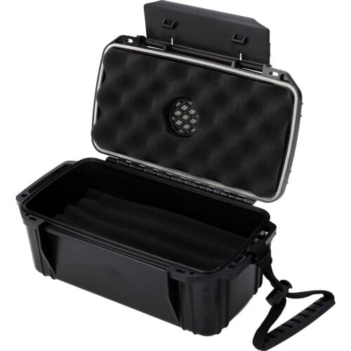 Mayitr Black Waterproof Humidifier Portable Cigar Humidor Box/Tobacco Pipe For Home Travel Dust-proof Shockproof Cigar Accessory