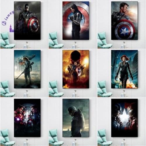 Marvel Captain America Movie Poster Superheroes Wall Art Print Avengers Canvas Painting for Office Bedroom Decor Wall Picture