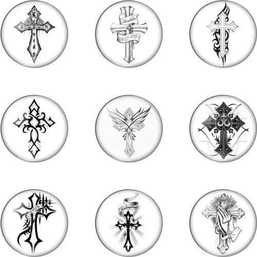 Jesus Cross Christian Blessed Round Photo Glass Cabochon Demo Flat Back Making Findings Handmade DIY Accessories