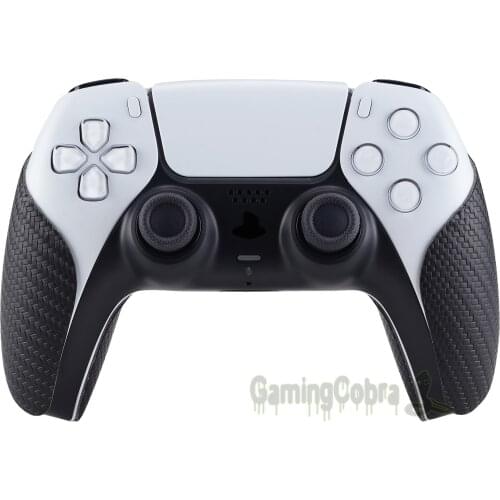 PlayVital Carbon Fiber Controller Grip for PlayStation 5 Controller, Textured Soft Rubber Pads Handle Grips for PS5 Controller