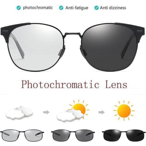 Polarized Photochromic Sunglasses Mens Transition Lens Driving Fishing Glasses Male Black Silver Safty Goggles Oculos Gafas