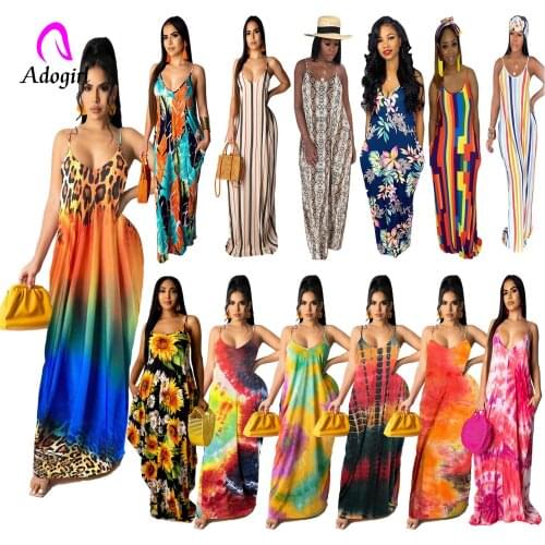 Tie Dye Print Women Spghetti Strap Long Maxi Dress Bakcless Summer Elegant Sleeveless Party Club Boho Floor Length Dress Vestido