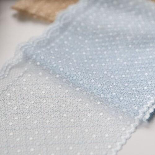 10meters Embroidered Lace Trim Tulle Blue Skin Fabric Tulle Mesh for Bra Lingerie Dolls Dress Decor DIY Crafs