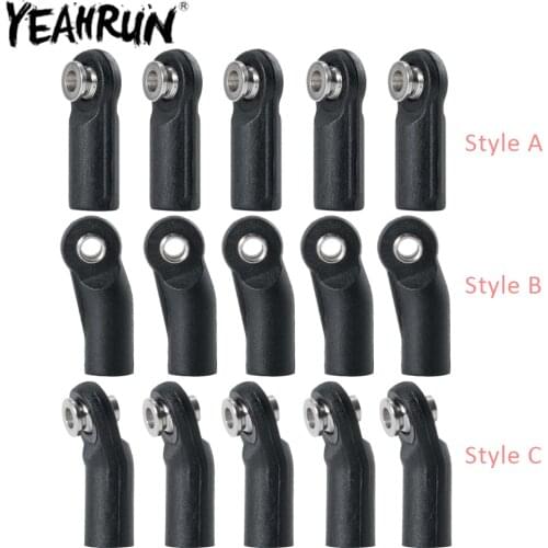 YEAHRUN 10PCS Plastic M4 Rod End Ball Head Holder Tie Rod Ends Wear Resisting Ball Joints for 1:10 Axial SCX10 D90 RC Truck Car