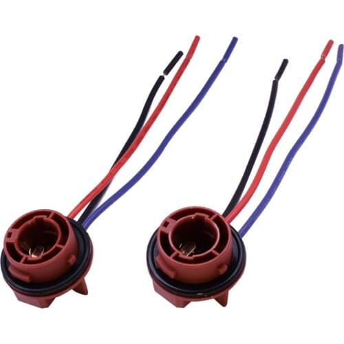 YUNPICAR 1157 2057 2357 BAY15D Socket Connector Wire Harness for Turn Signal/Brake/Cornering/Tail Light Bulb Sockets (Pack of 2)