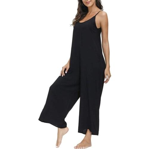 Backless Spaghetti Strap Elegant Womens Jumpsuit Pleated Wide Leg Bandage Female Rompers 2021 Summer Lady Streetwear Jumpsuits