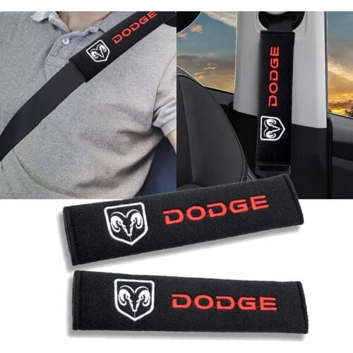 2Pcs Cotton Car Car Seat Belt Cover for Dodges Challenger RAM 1500 Charger Avenger Caliber Nitro Seat Belt Protector Auto Goods