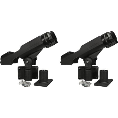 2 Pieces / Set ABS Adjustable Side Rail Mount Kayak Boat Fishing Pole Rod Holder Fishing Tackle Accessories