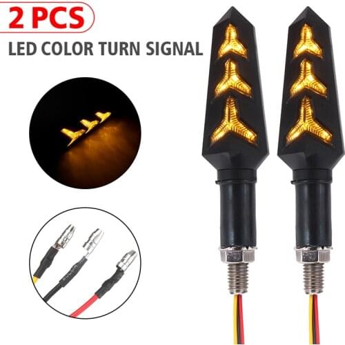 2PCS Universal LED Motorcycle Turn Signal Lights Indicator Amber Flasher Flowing Blinker Lights 12V