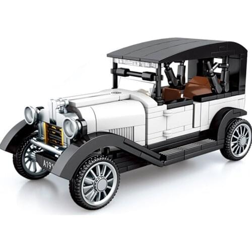 2020 Technic Pull Back white vintage car Speed Super Racing Convertible Building Blocks Model Bricks Classic For Children Expert