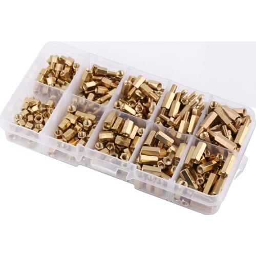 300PCS/Set Brass Standoff Assortment Kit M3 Hex Column Female Male Motherboard PCB Standoff Spacer Screw Nut Fastner