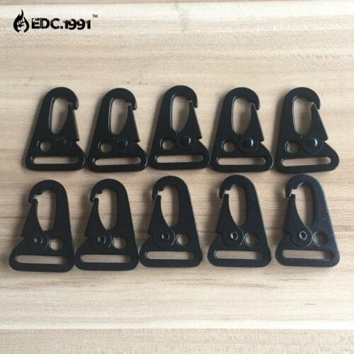 50pcs Black Buckle HK 1" Sling Clips Spring Snap Hook Rifle Gun Tactical Accessory QD Buckle Metal Hook wholesale