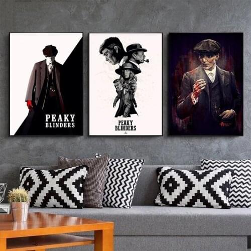 Abstract Film Character Tommy Shelby Portrait Art Posters and Prints Canvas Paintings Wall Art Pictures for Living Room Decor