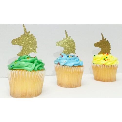 Glitter magical Unicorn cupcake toppers Food Picks first birthday Wedding baby shower Gender Neutral Party decorations
