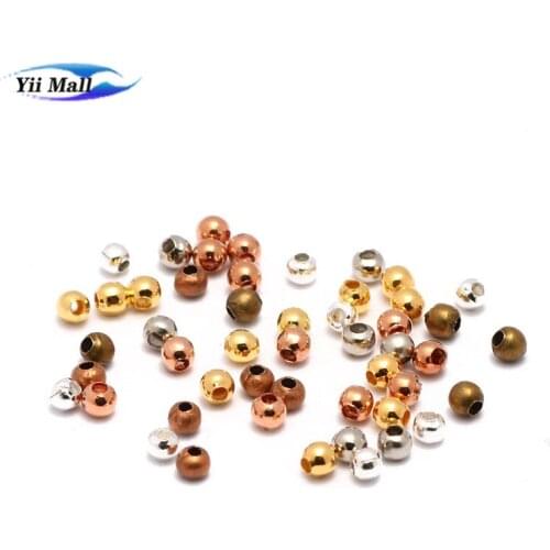 2/2.4/3/4/5/6/8/10mm Mixed Ferroalloy Positioning Beads Round Spaced Loose Beads For Jewelry Making Charm Bracelet Accessories