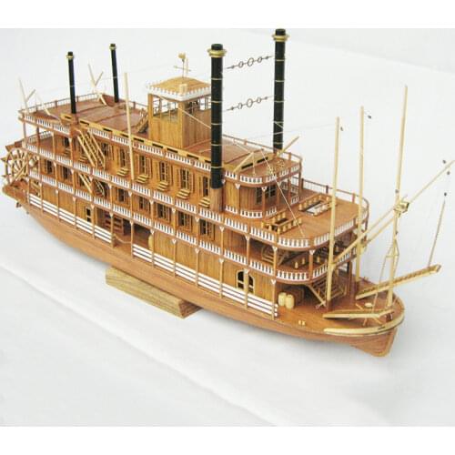 1:100 54cm 1870 Mississippi Steam Propeller Steamer Simulation Wooden Ship Model DIY Assembly Kit