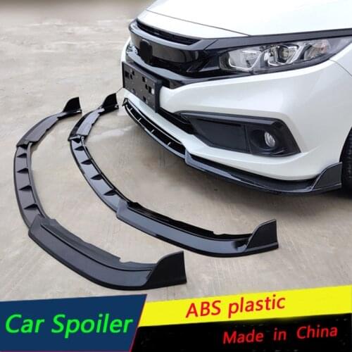 For Honda Civic 2019-2020 front Bumper Diffuser Bumpers Protector Spoiler Body kit bumper Front shovel lip Front spoiler black