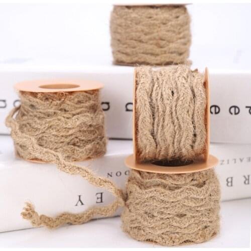 5/10m Jute Ribbons Burlap Ribbon Natural Jute Rope Decorative Jute Twisted String for Gift Wrapping Crafts Party Home Decoration