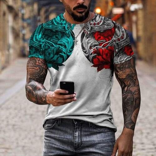 Beautiful Japan Samurai Tattoo 3D All Over Print men t shirt Harajuku Fashion Short sleeve shirt summer streetwear Unisex tshirt