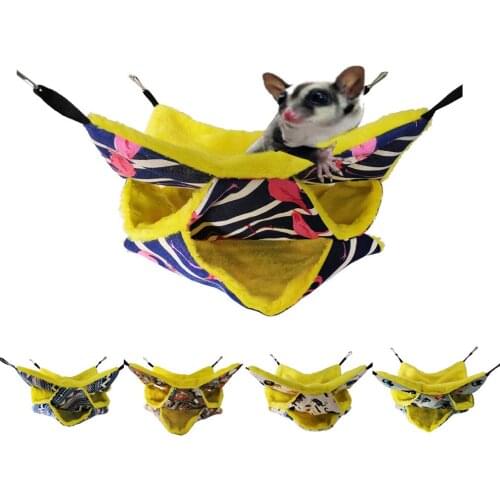 Parrot Hammock Hamster Hammock Three-Layer Warm Hammock Wall-Mount Squirrel Sleeping Bag Small Pet Hammock Nest