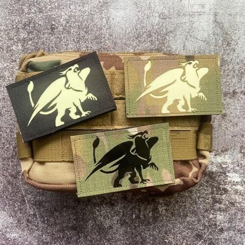 Griffin Beast Reflective Tactical Patches Velcro Military Nylon Identification Chapter Badge For Clothes Hat Backpack Decoration