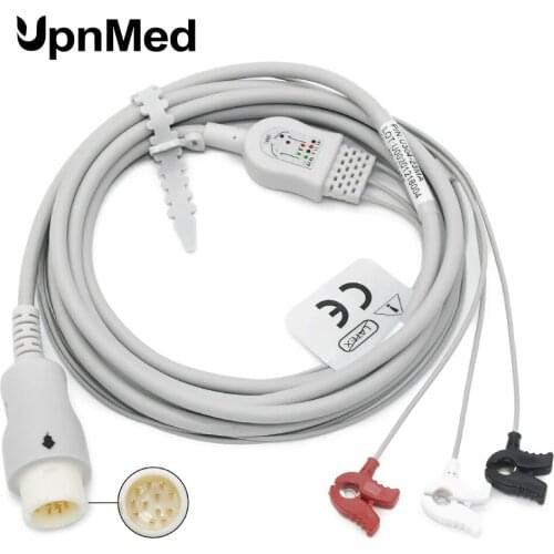 HP 12 pin one piece 3 Lead Mini Clip ECG Cable for Neonate