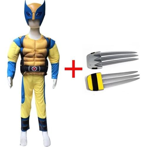 Movie Endgame Wolverines Costume Kids Boys X-Men Superhero Cosplay Party Fancy Dress Children Birthday Super hero Adult Man male