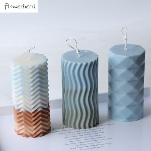 Creative Cylindrical Cylinder Candle Silicone Mold Wax Aromatherapy DIY Candle Molds for Candle Making Supplies