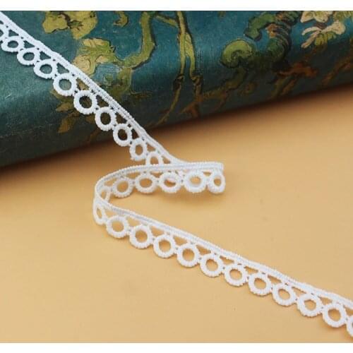 1Yards High Quality Wedding Dress Applique Embroidery Lace Fabric Curtain Guipure 1.2cm Lace Ribbon Sewing Clothing encajes LA1