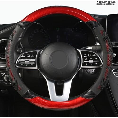 LIGOLIGO Microfiber Leather Car Steering Wheel Cover For BORGWARD BX5 BX6 BX7 BXI7