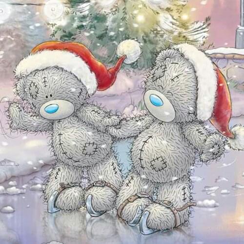 Meian Christmas Bear DIY Christmas Snow Man 11CT Cross Stitch Embroidery Kit Needlework Set Printed Cotton Thread Home Decor