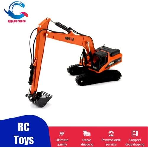 HUINA 1522 1:50 Alloy Long Arm Excavator Truck Car Metal Professional Engineering Construction Vehicle RC Model Toys For Boys