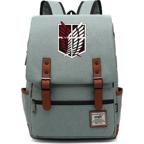Fashion Anime Wings Attack Titan Buckle Children School bag Teenagers Student Schoolbags Women Bagpack Men Backpack