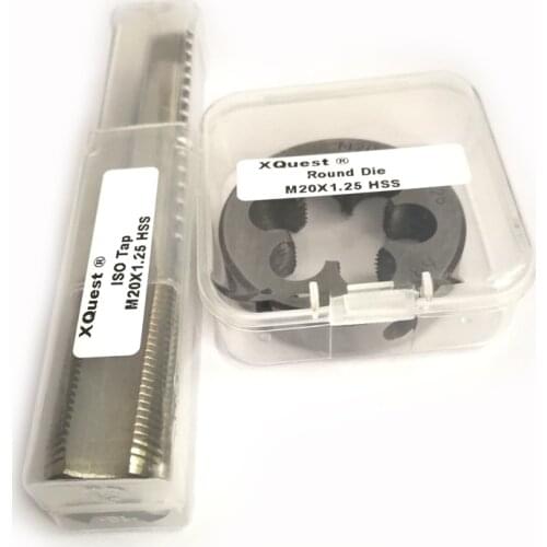 2pcs Metric plug machine tap and Round die set M20 M20X2.5 thread dies hand taps M20X2 M20X1.75 M20X1.5 M20X1.25 M20X1 M20X0.75