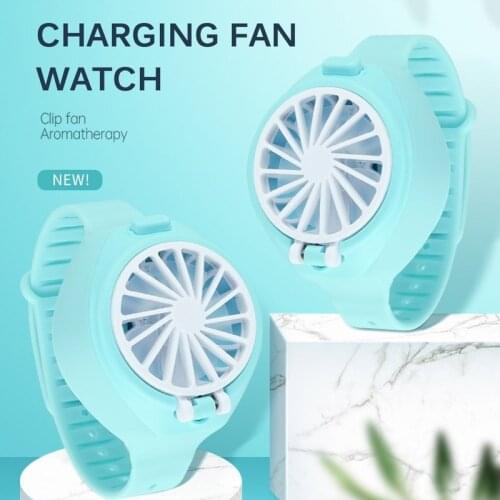 HY-130 New Potable Mini Electric Fan USB Rechargeable Wristband Handheld Watch-shaped Fan Home Office Travel Children Student
