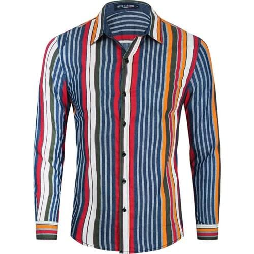 ONIROID Men's Striped Shirts