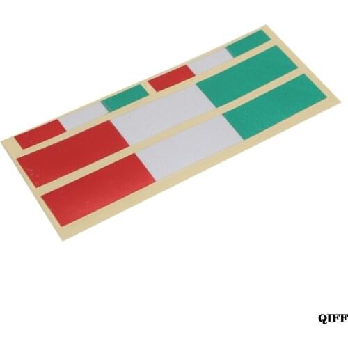 Wholesale 3Pcs Reflective Vinyl Italy Flag Sticker Motocycle Car Decals May06