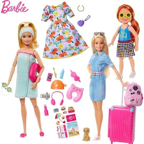 Original Barbie Spa Doll Enjoyment Bathing Girl Accessories Travel Doll Princess Toy Set Brinquedos Clothes Toys for Girls Gifts
