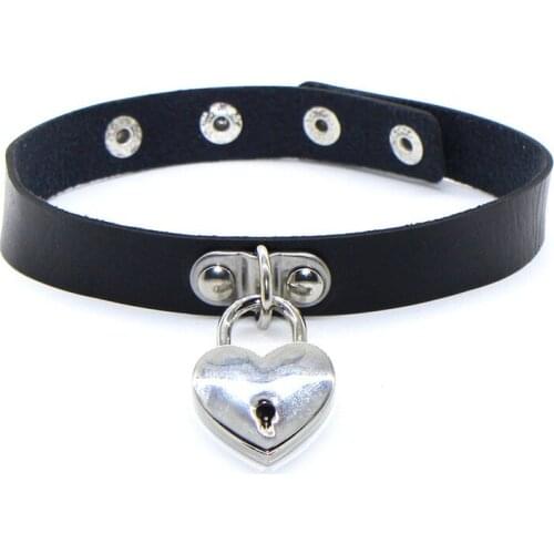 Spiked rivet leather collar peach heart SimpleGoth Pink PU Leather Necklaces for Women Spike Rivet Sexy Collar Studded Choker