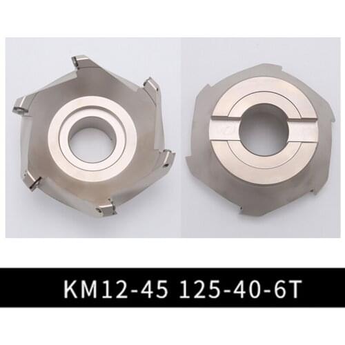 OYYU 1pcs 45 degree KM12-125-40-6T 125mm CNC Cutting Adapter 6 Flute SEKT 1204 Carbide Inserts Face Milling Tool Cutter Head