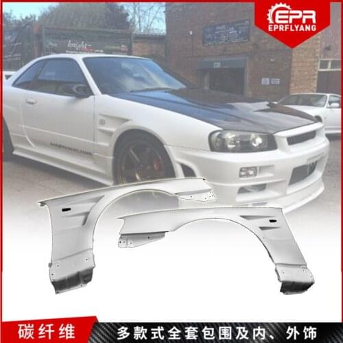 Suit For Ares Japanese Skyline R34 Gtr Bn Carbon Fiber Front Fender Modified Leaf Sand Board
