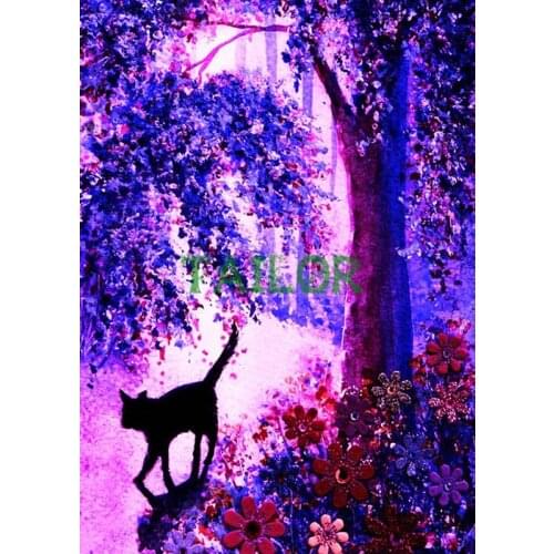 Full square Home Decor Gift Cuadros haft diamentowy 5D diamond painting Cross stitch kit set animal cat 3D Mosaic art colours 55
