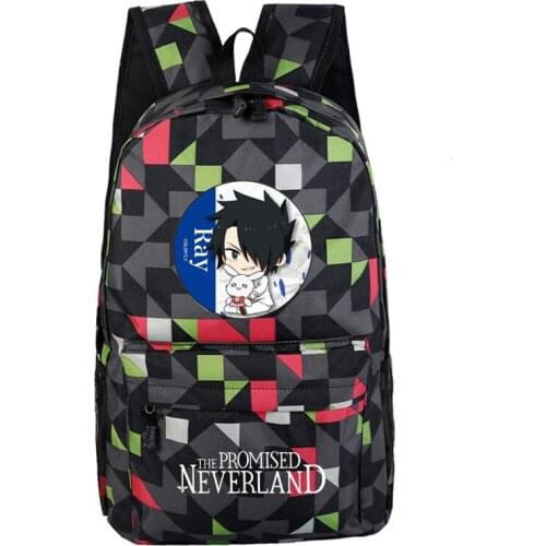 The Promised Neverland Ray Canvas School Bags for teenage girls Women Cute Back Pack Pink Travel Backpack Anime Laptop Bagpack