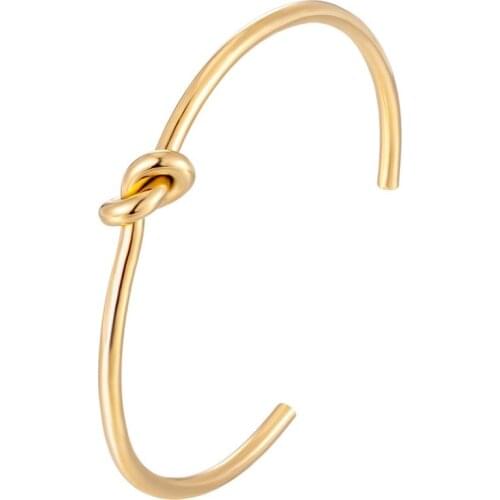 Luxury Circular Knot Stainless Steel Bracelets Bangles For Women Men Lover Couple Open Cuff Vintage Bangle Gold Color Jewelry