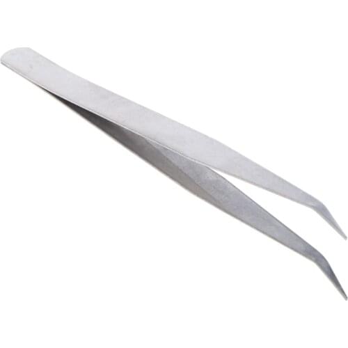 Fishing Tweezer Curved Head Fly Tying Iron Earthworm Anti Static Tool