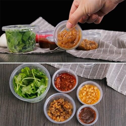 50pcs 1/2/3/4 ounce Plastic Disposable Cups With Lids Crystal Clear Outdoor Picnic Plastic Tasting Cup